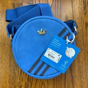 Adidas Blue Belt Bag with Gold Logo
